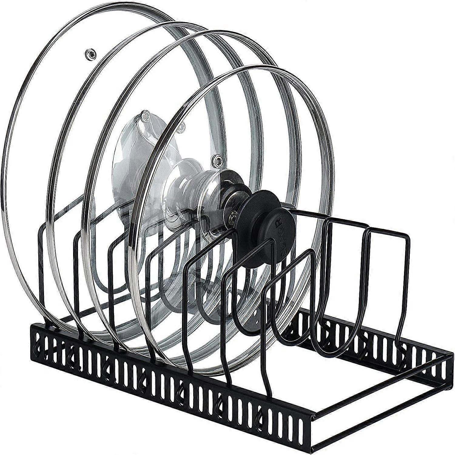 Pot lid holder with 7 adjustable compartments