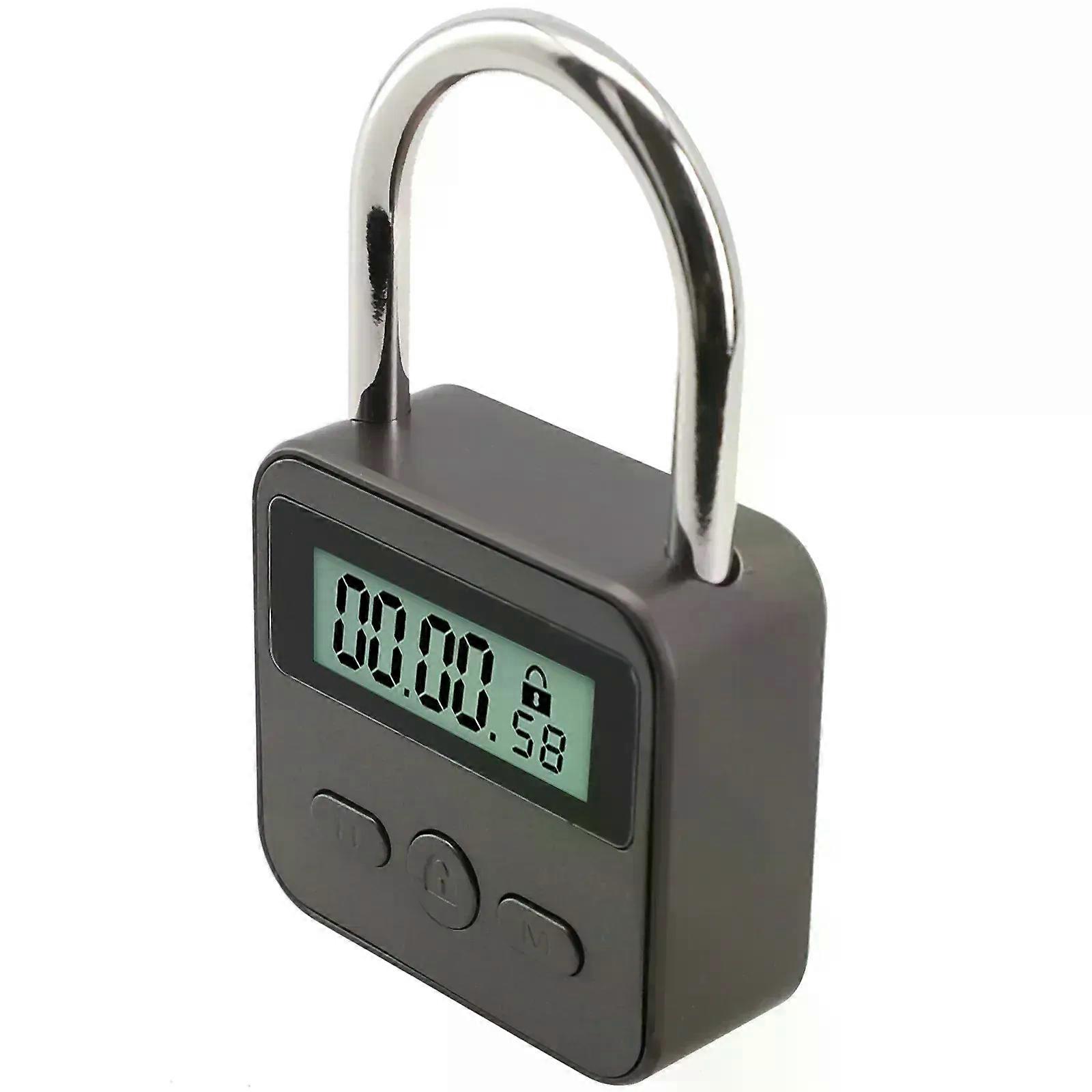 Keep Your Belongings Secure with Waterproof USB Rechargeable Temporary Timer Padlock Multifunctional LCD Display Time Lock