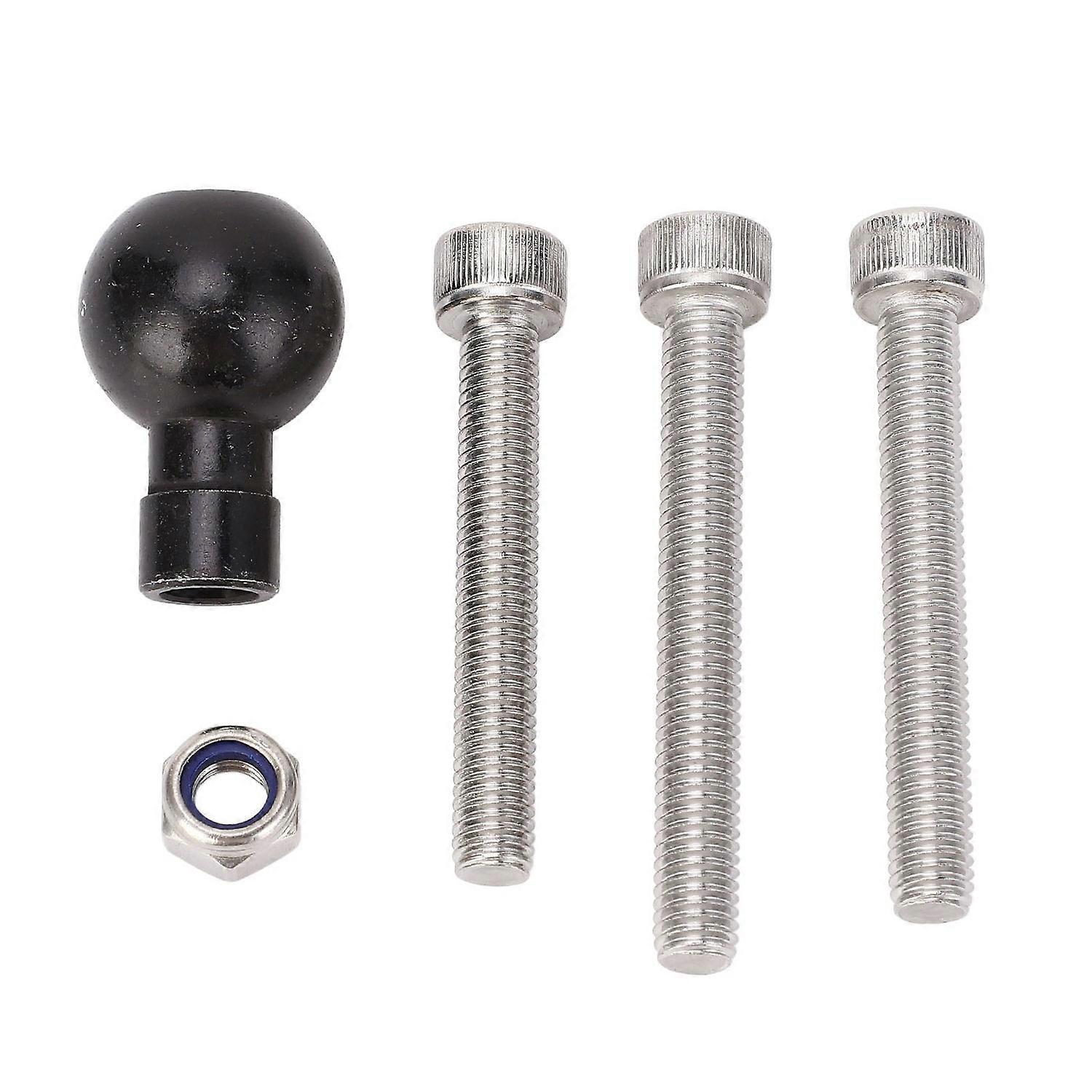 Motorcycle Handlebar Clamp Base Fork Stem Ball Base Ball Head Base with M8 Bracket Bolt 1 Inch Rubbe