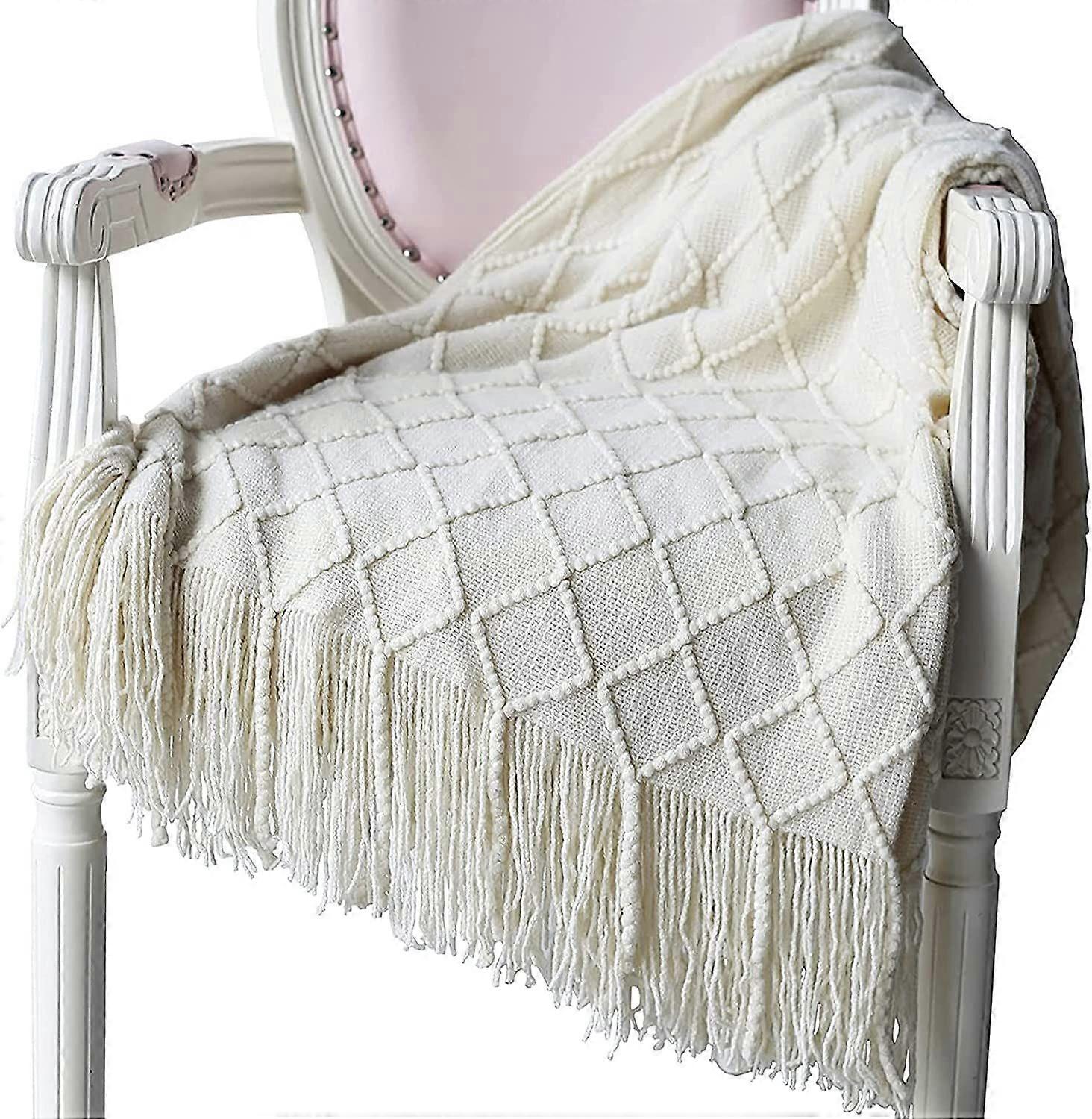 Weiche gestrickte Wolle Decke, Quaste Decke, Sofa Decke, Schlafdecke