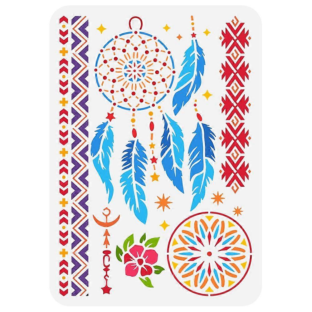 Plastic Drawing Painting Stencils Templates for Painting on Scrapbook Fabric Tiles Floor Furniture Wood Rectangle Feather 29.7x21cm