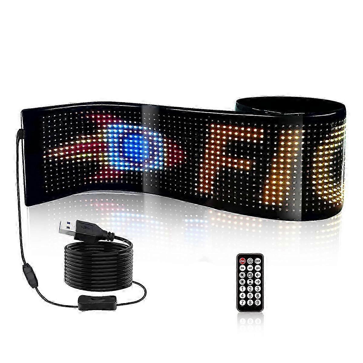 Usb Led Matrix Elastyczny panel Znak samochodowy Przewijany wyświetlacz 5v Znaki LED Wzór Rgb Tekst przewijania Kontrola aplikacji Bluetooth