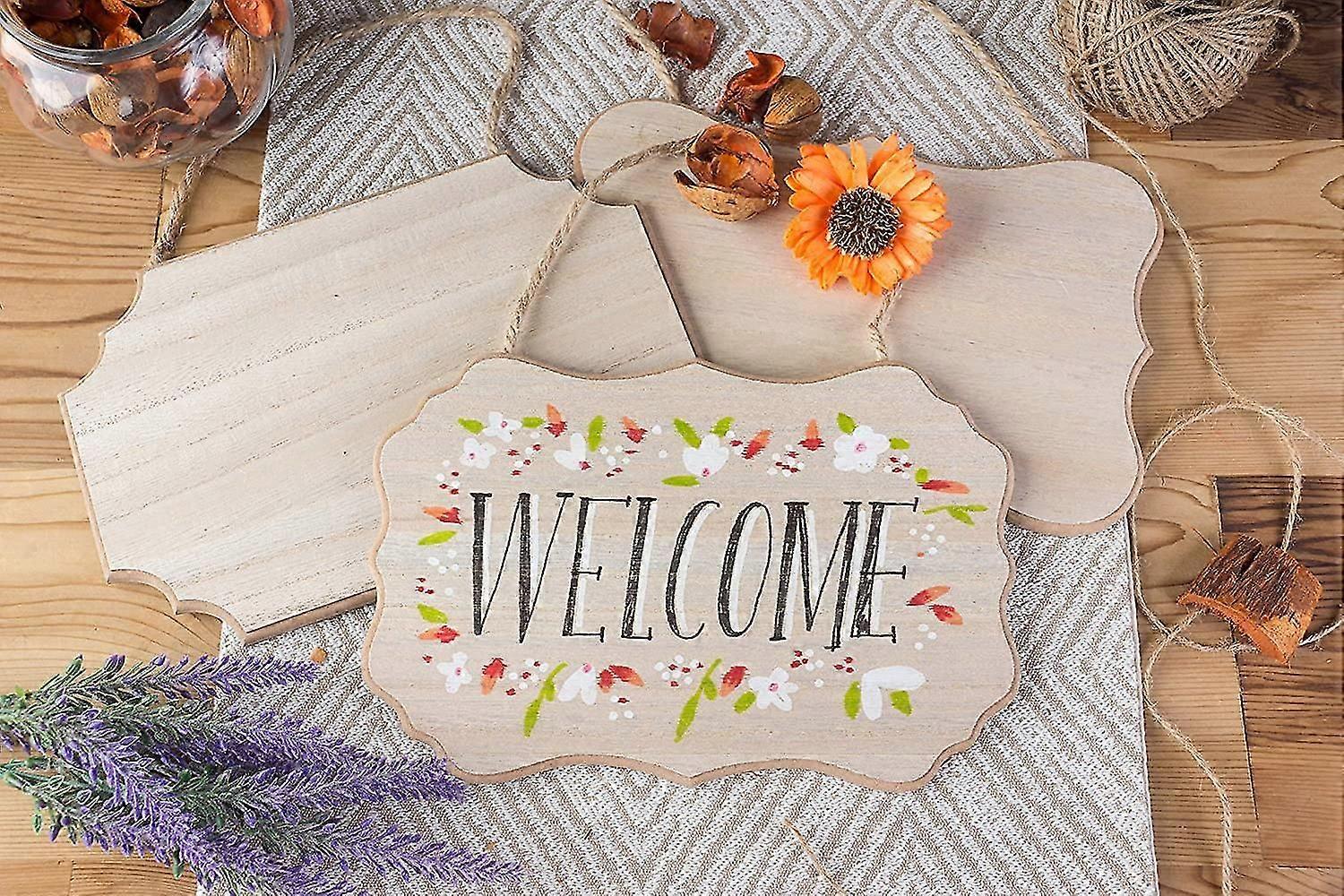 Unfinished Hanging Wood Sign (9 X 6 X 0.25 In, 6-pa) Rectangle Blank Hanging Decorative Rectangle Oval Hanging Wooden Slices Banners With Ropes For,30