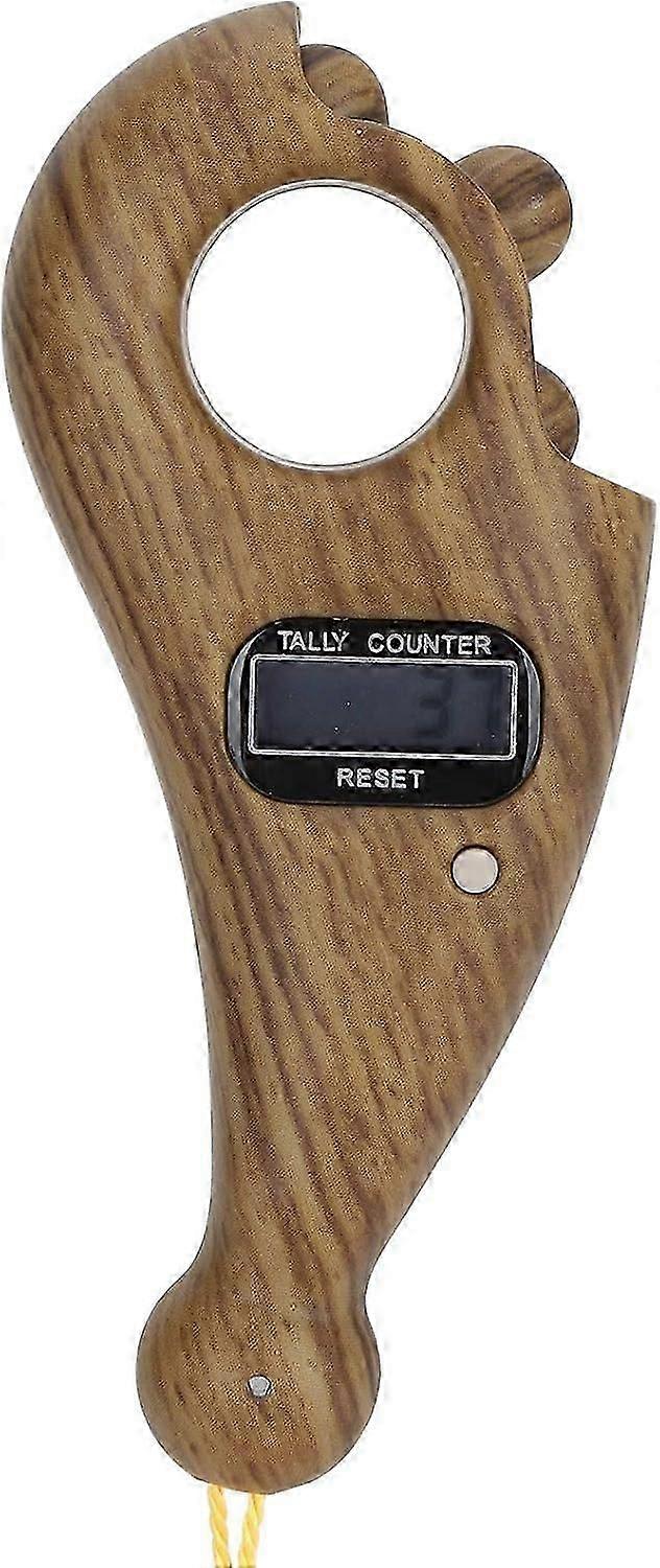 Digital Rosary Counter, Wood Grain Digital Rosary Rosary Counter Portable Rotating Counter Handheld Finger Rosary Counter for Relaxation Depression Fi