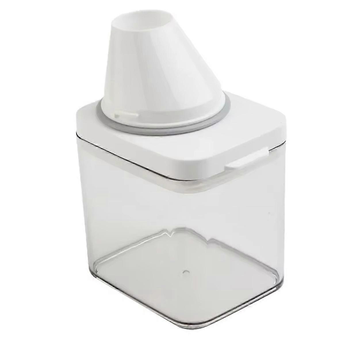 New Airtight Laundry Detergent Dispenser with Measuring Cup Plastic Transparent Powder Liquid Container with Lids Jar