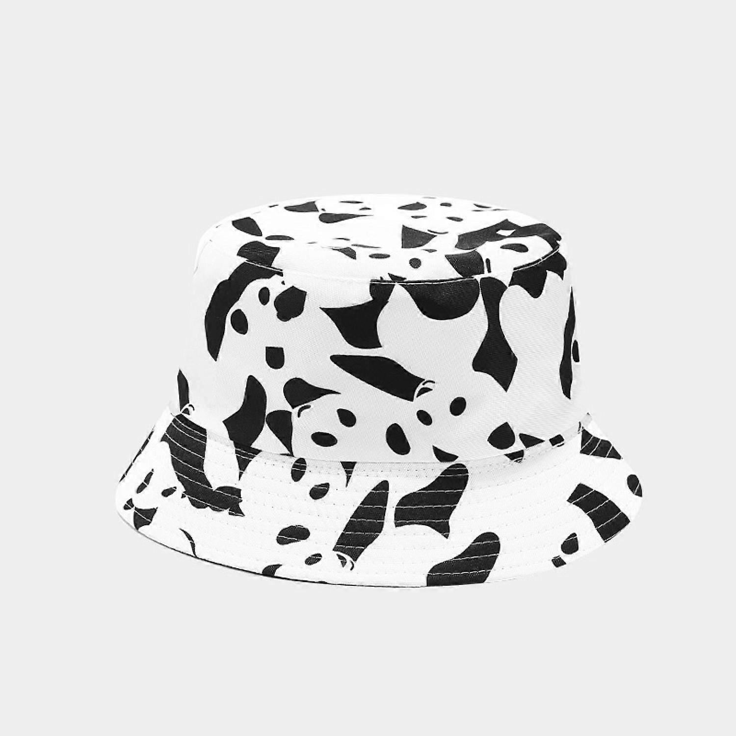 AVEKI Unisex Bear Pattern Print Bucket-Hat Double-Side-Wear Reversible Fisherman-Cap