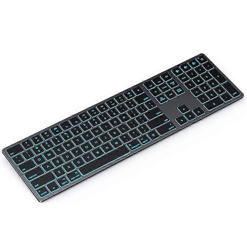 SeenDa Backlit Bluetooth Keyboard Multi-Device Slim Rechargeable Keyboard Backlit Wireless Keyboard Compatible for LaptopTablet