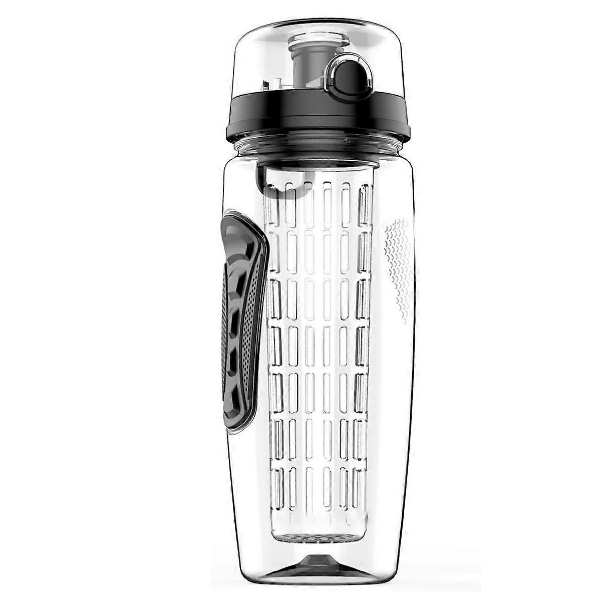 930ml water bottle with fruit insert–large capacity, BPA-free, hinged lid with handle–leak-proof design.