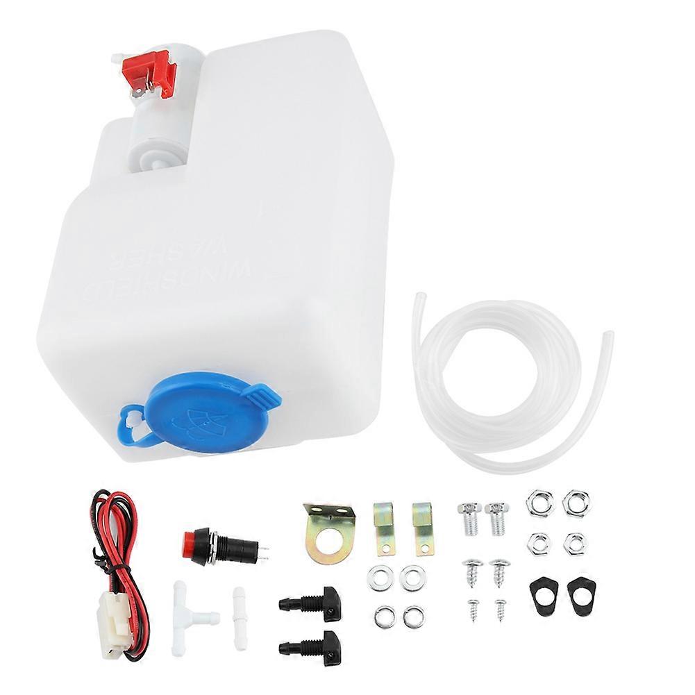 Universal Windshield Windscreen Washer Pump Bottle Tank Kit Cleaning Tools 12V