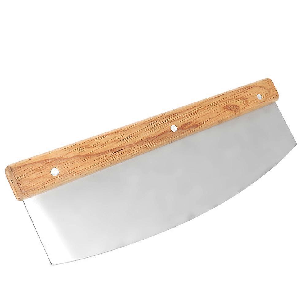 Easy Clean Pizza Blade, Stainless Steel Pizza Cutter With V-Shaped Blade Structure For Smooth Cutting, Comfortable Wood Handle With Rivet