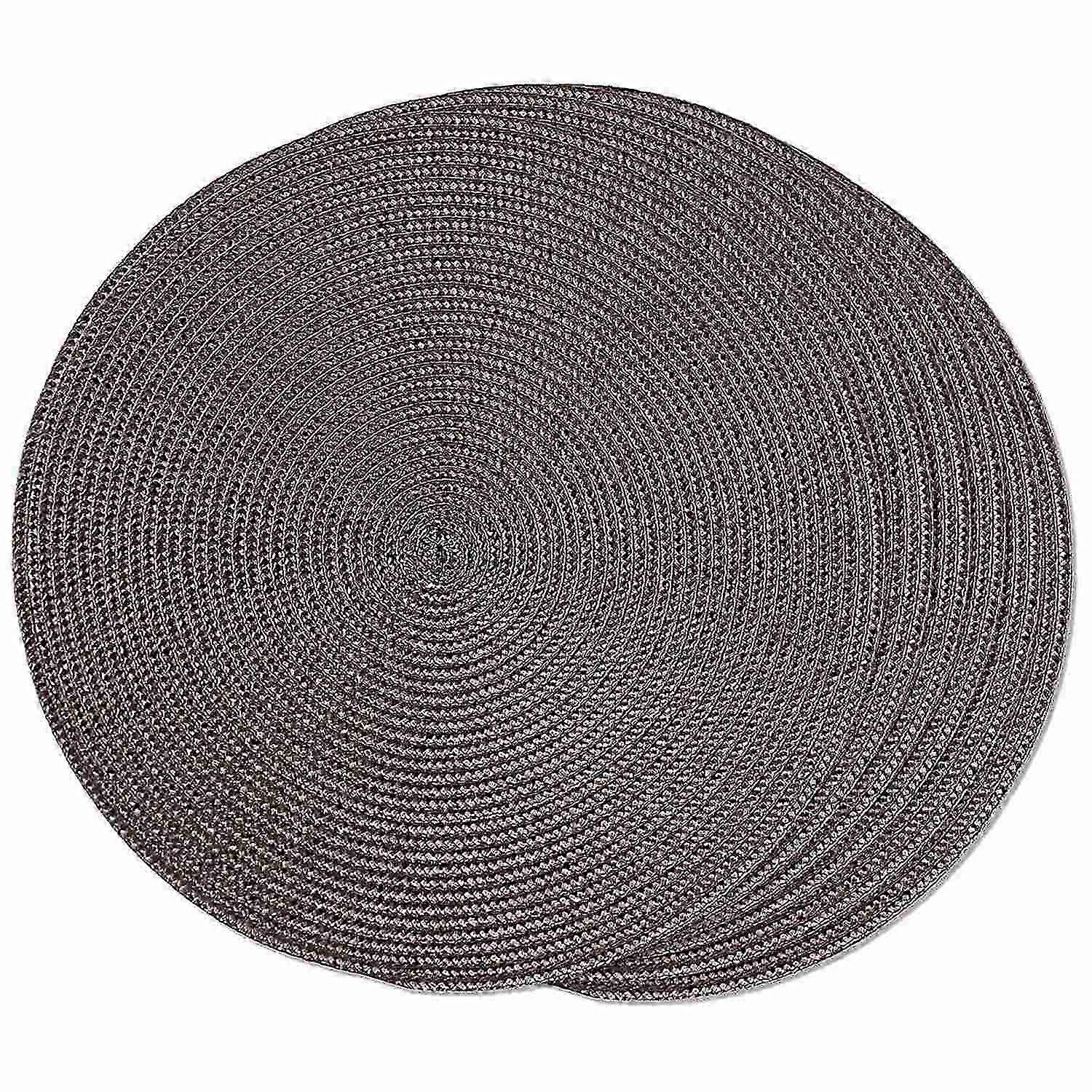 Round Braided Placemats Set of 6 Table Mats compatible Dining Tables Woven Washable Non-Slip Place m