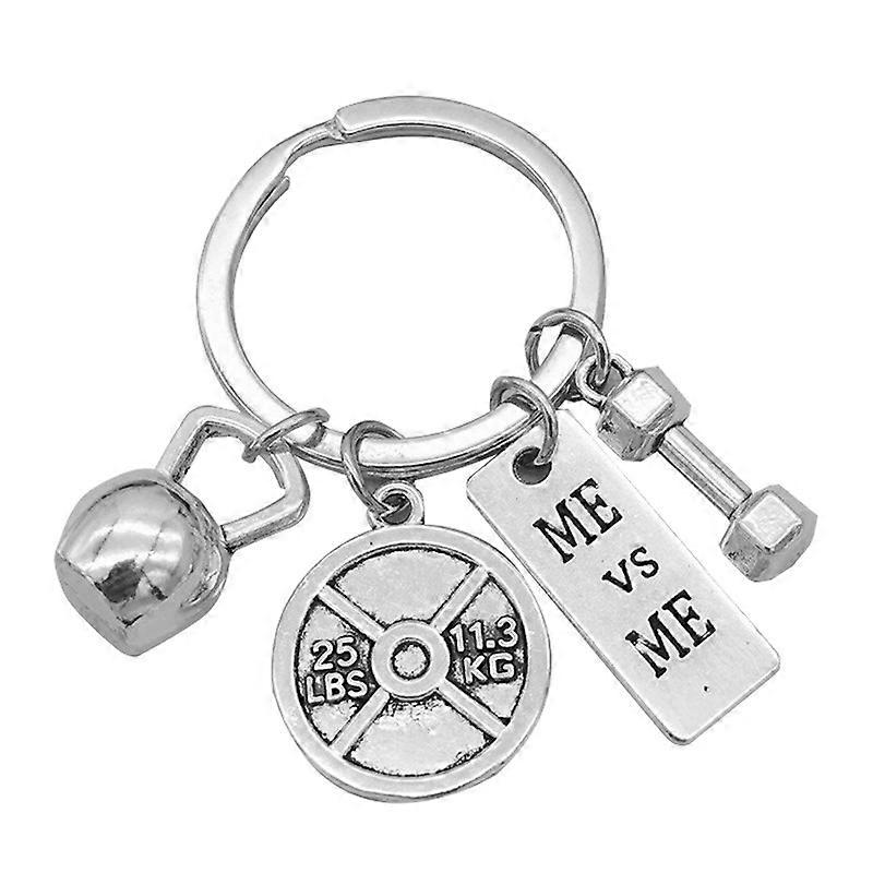 INF Weight Lifting Keychain: Dumbbell, Barbell, Kettlebell Charm Model 4