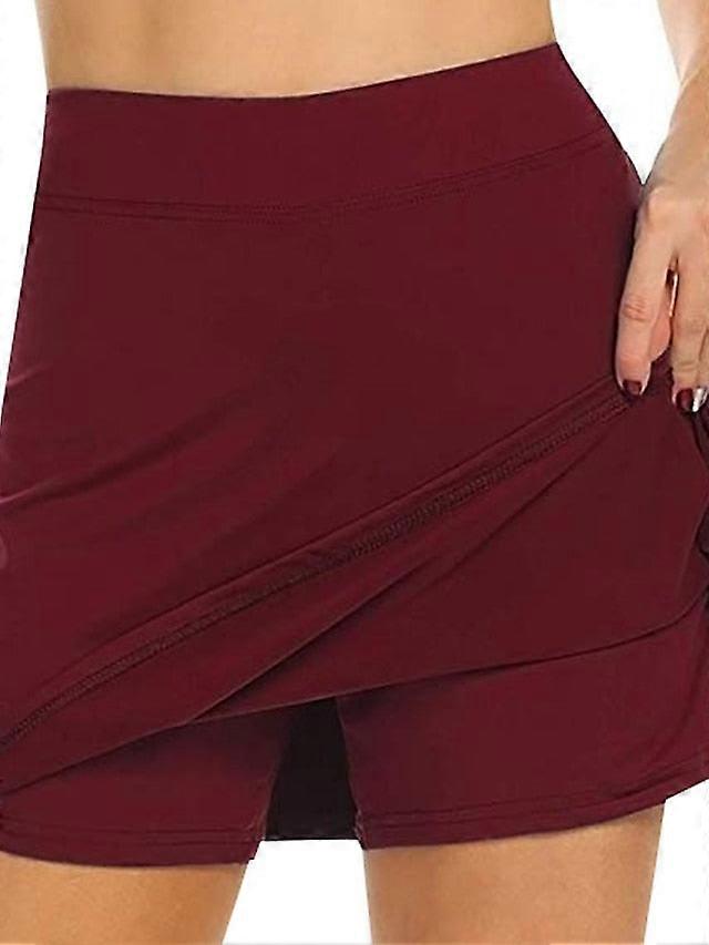 Women's Skort Black White Wine Active Casual Weekend Side Pockets Short Comfort Plain