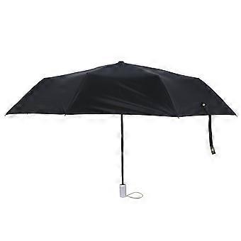 Tragbarer dreifach faltbarer winddichter Regenschirm mit zuverlässigem Schutz (schwarz)