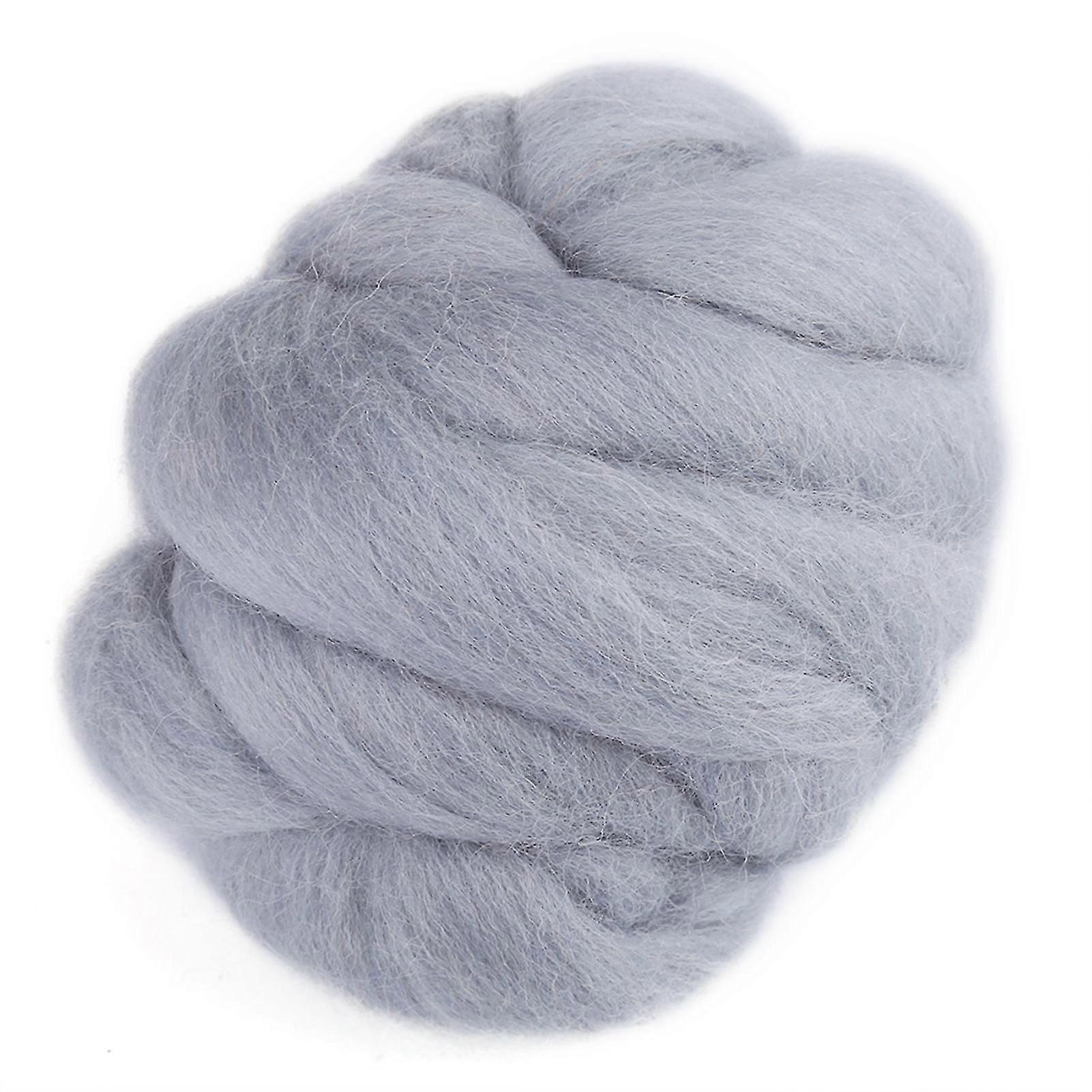 55g Gray Colored Needle Felting Wool Roving Spinning Material