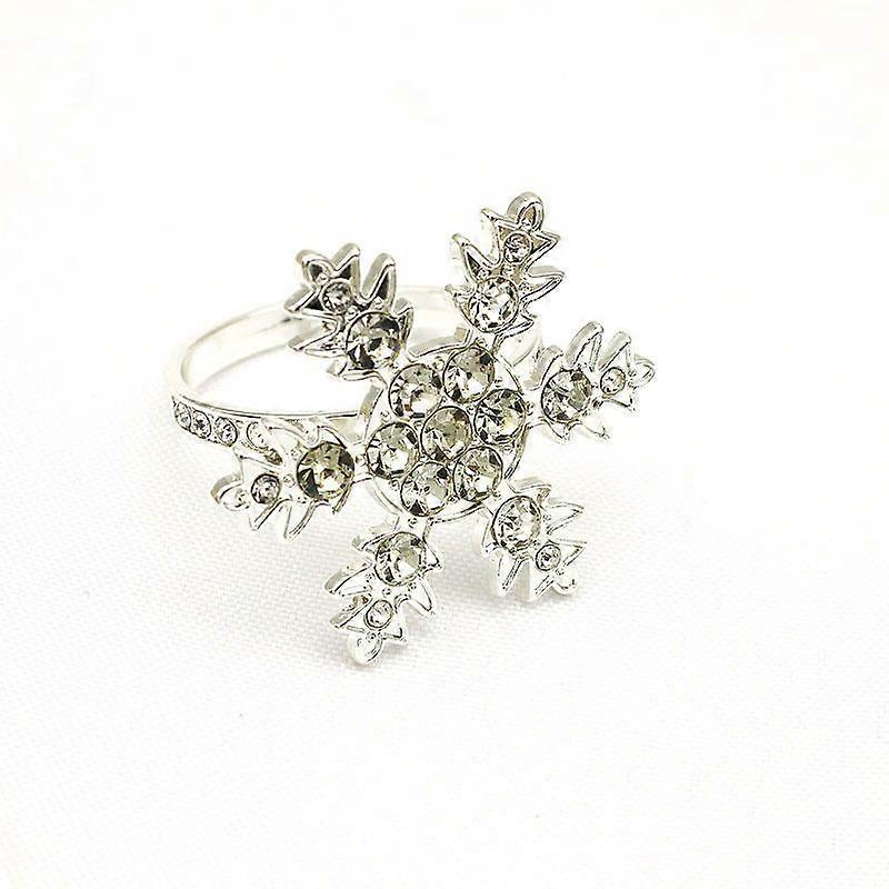 12 Pcs Snowflake Napkin Rings Set