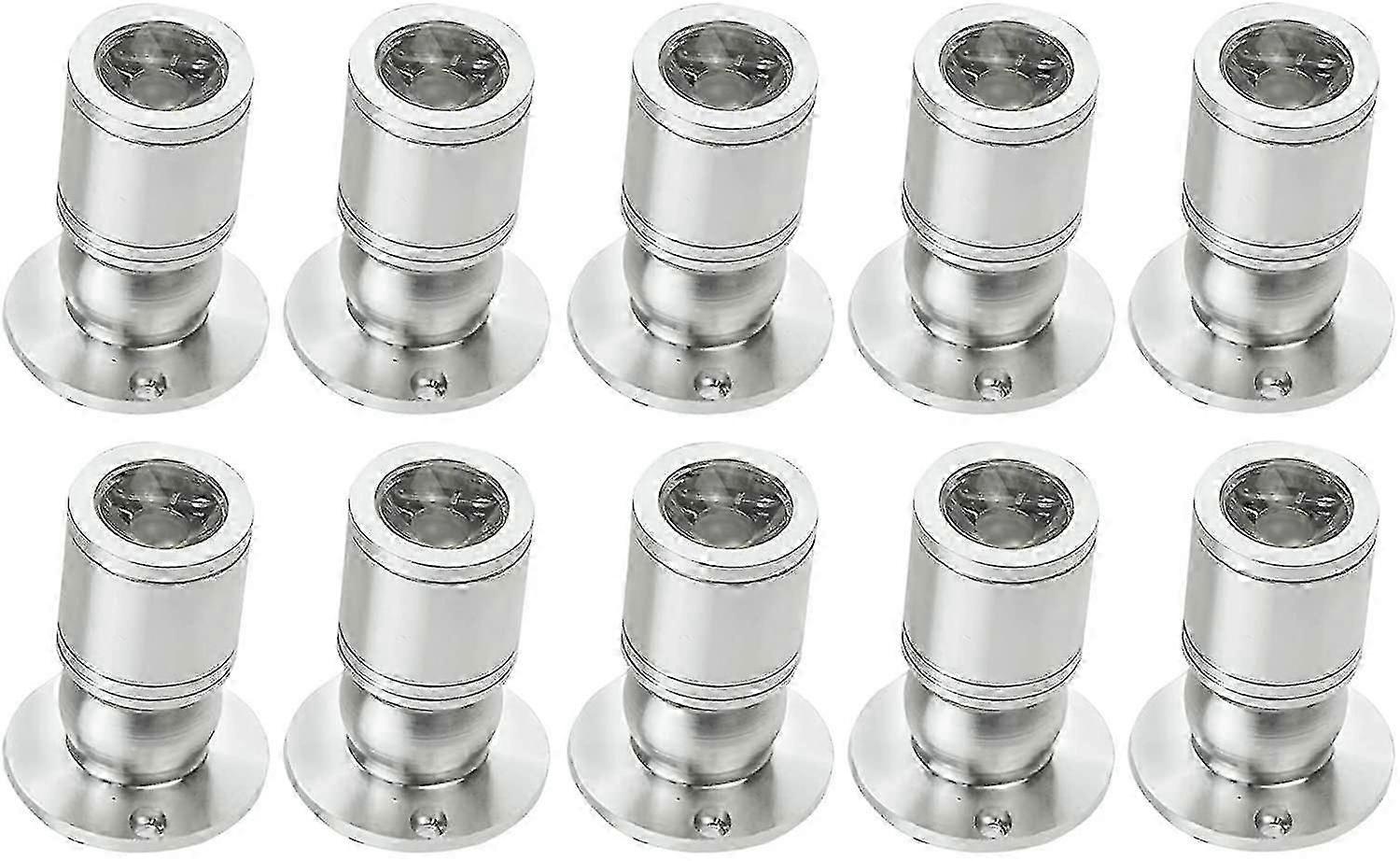 אור למטה הוביל מיני זרקור שקוע אור תקרה שקוע 1w עם נהג 100-265v Ac לבית / ארון תכשיטים / סלון 10 יחידות (כסף, אור חם