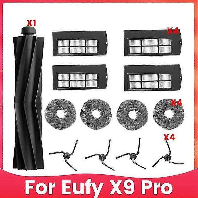 Replacement Parts fit suitable for X9 Pro Robot Vacuum Cleaner, Accessories Kit brush roll filter sides Brushes mop pads