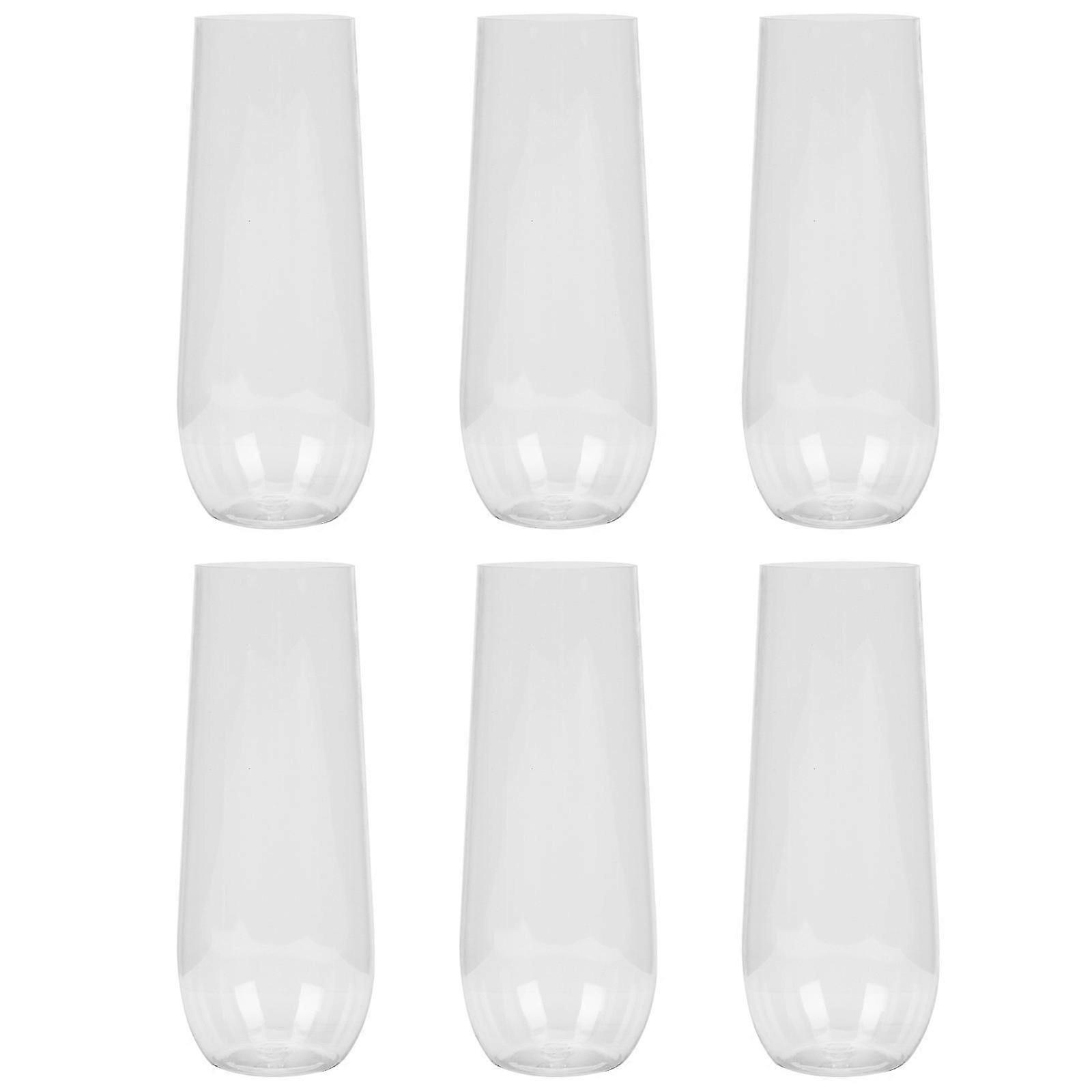 6 Pz Smoothie Bottiglia Bicchieri Trasparente Classicware Vetro Acrilico Champagne Flutes