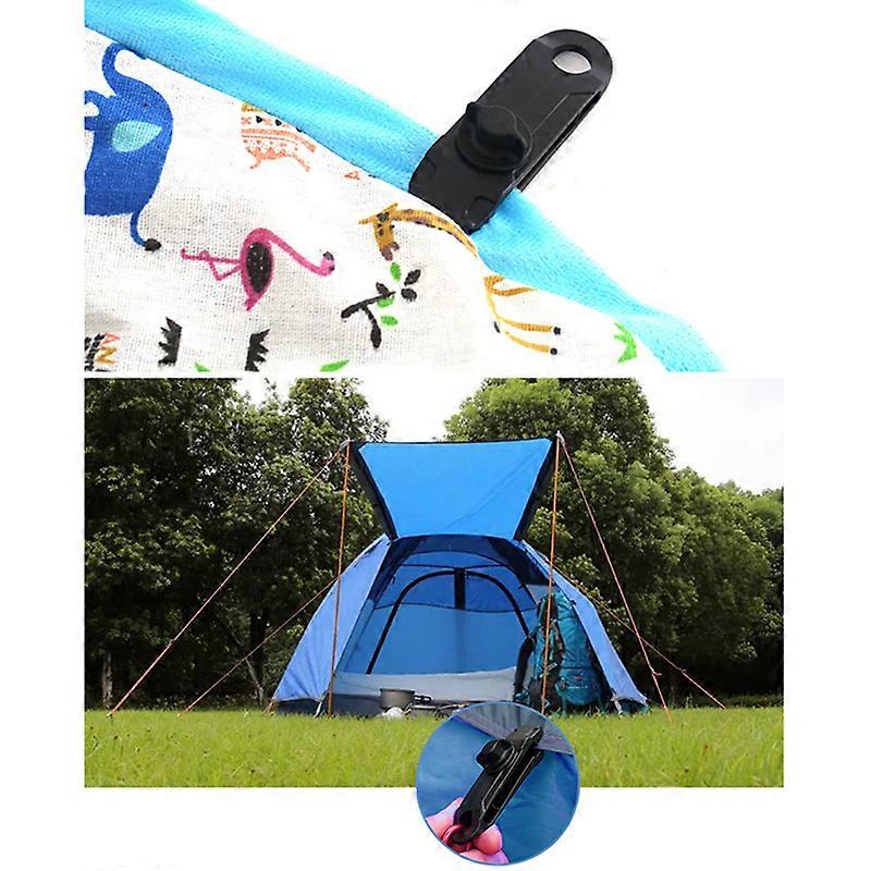 10Pcs Plastic Tent Tarpaulin Clips Clamp Outdoor Camping Windproof Tools Accessories