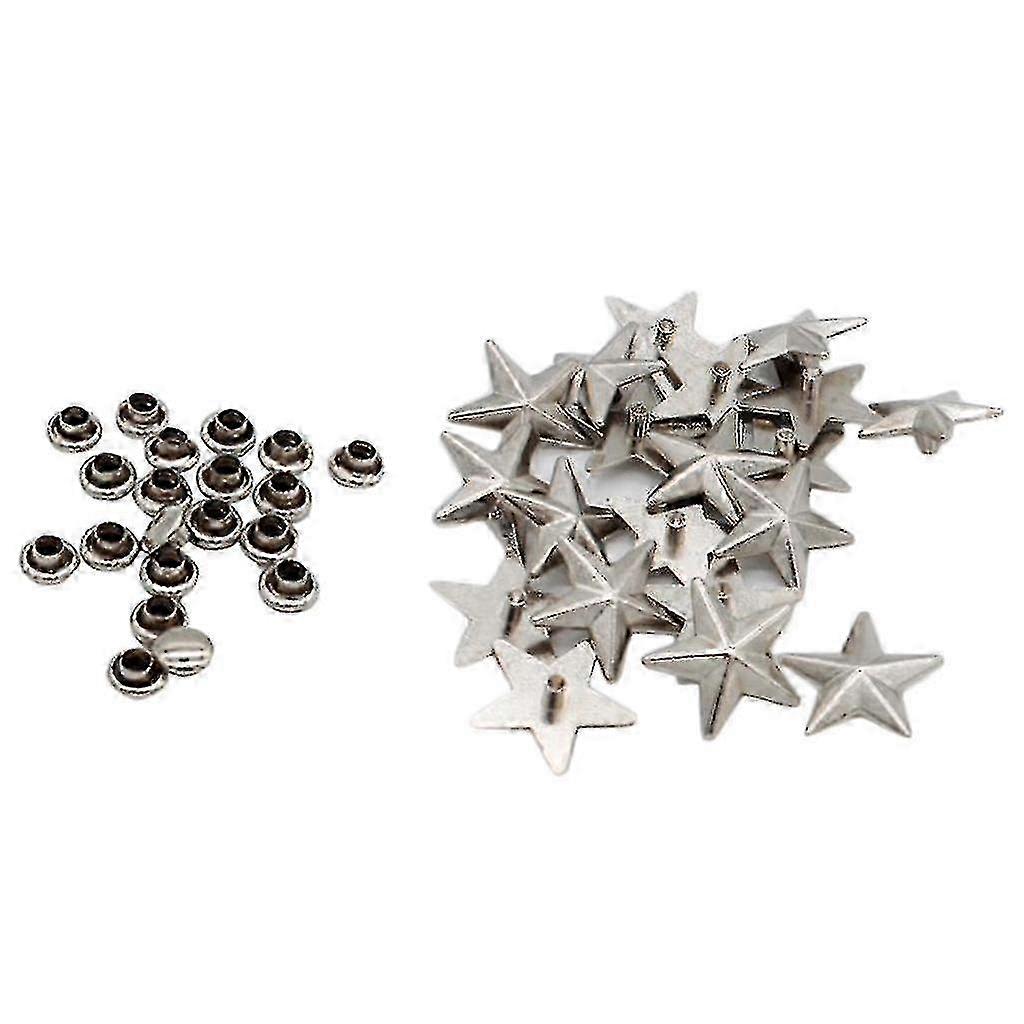 20 Pieces Star Shaped Rivets Stud Snap Buttons Leathercraft Rivets f26