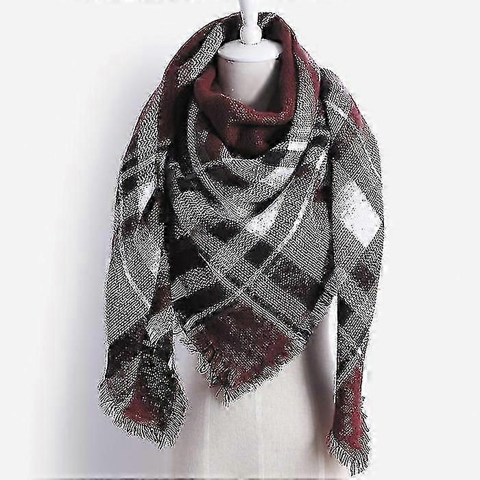 Women's Autumn Winter Scarf Imitation Cashmere Chequered Blanket Scar
