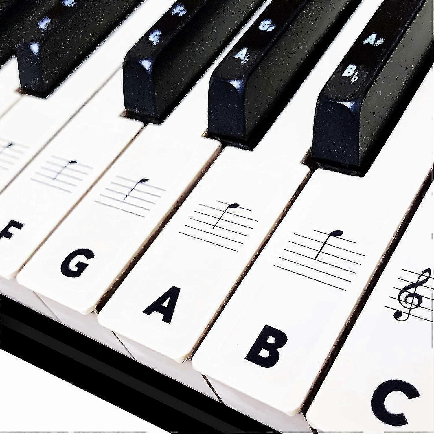 Piano Keyboard Stickers for Beginners 88/76/61/54/49/37 - Removable, Transparent, Double Layer Coating Piano Stickers