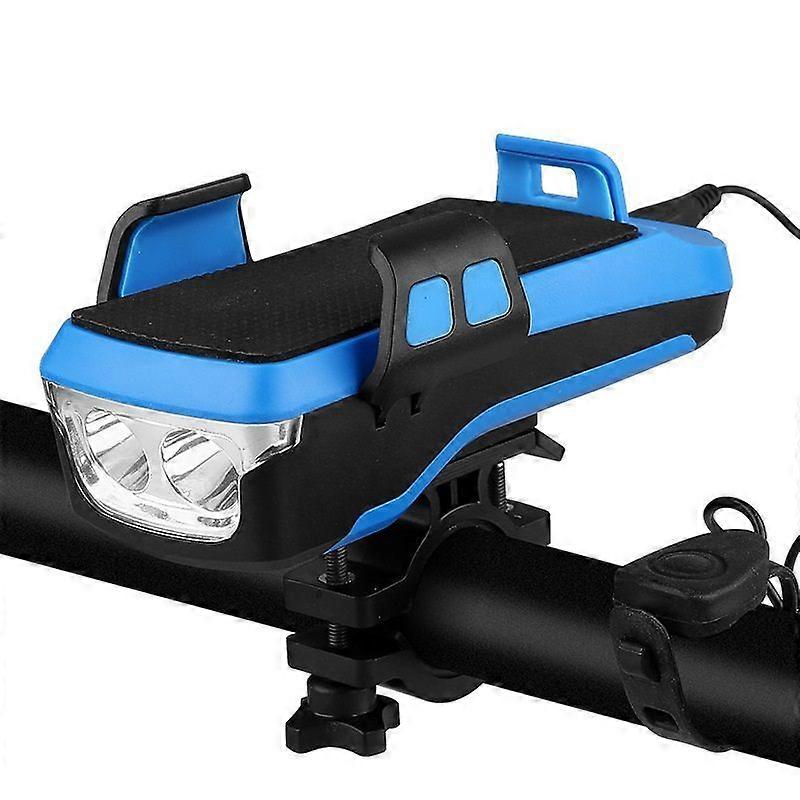 4 In 1 Bicycle Light, Usb Rechargeable Bicycle Led Headlight, Three Lighting Modes Can Be Used As A Bicycle Light, Mobile Phone Holder, Bicycle Speake