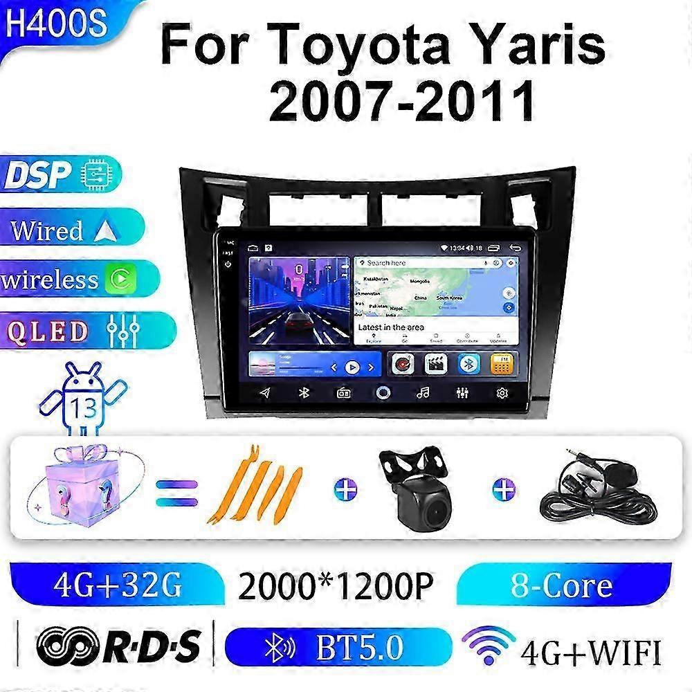 Suitable for Toyota Yaris 07-11 car mounted Android large screen navigator GPS navigation all-in-one machine-2K