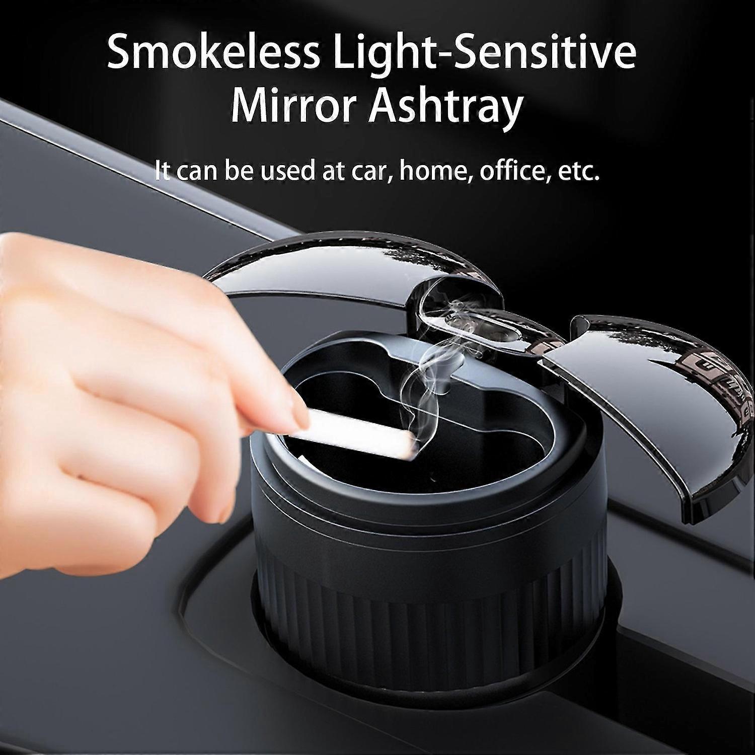 Ashtray Automatic Opening Closing Infrared Sensor USB Rechargeable Smokeless Light-Sensitive Mirror 