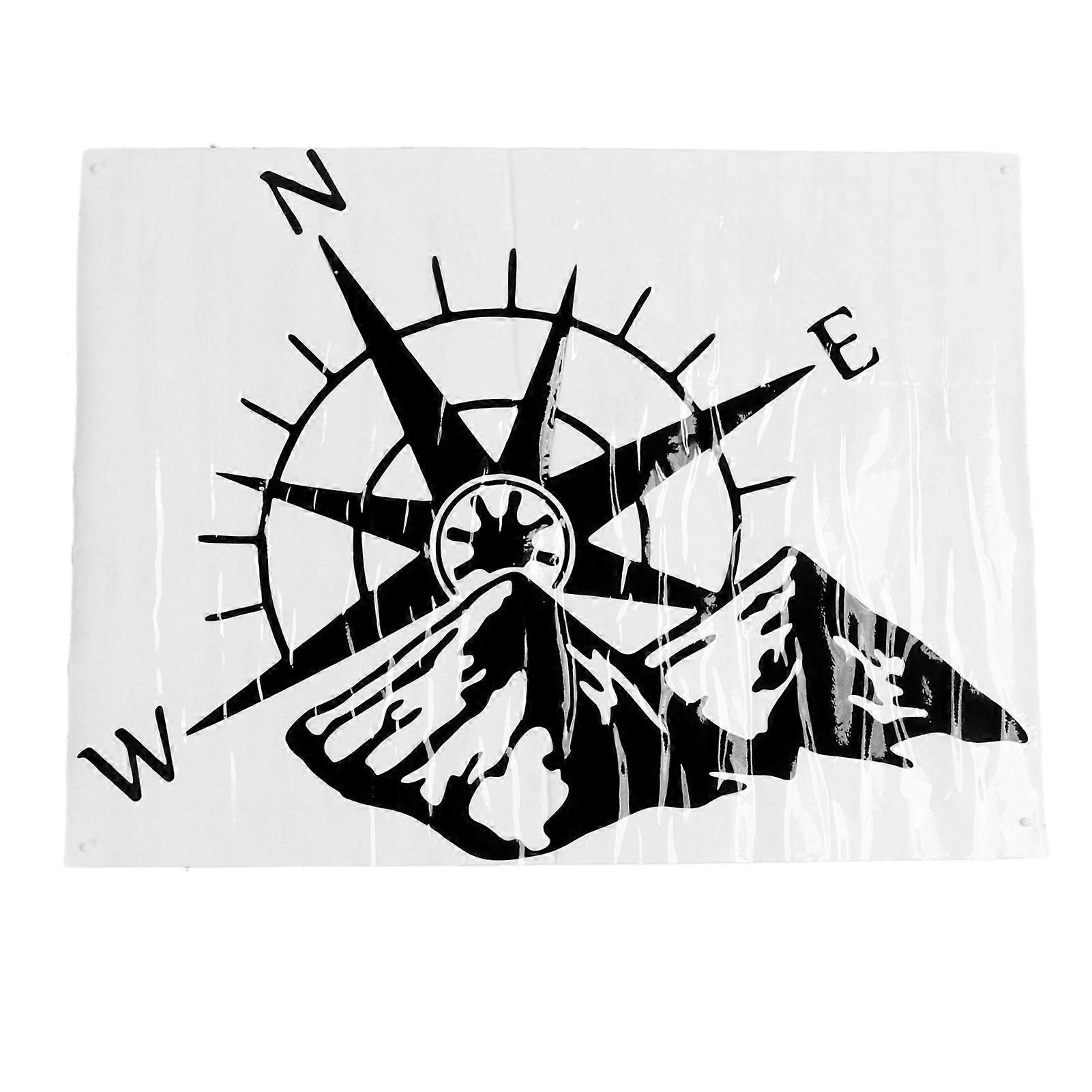 Rear Window Sticker, Decorative, Mountain Compass Pattern