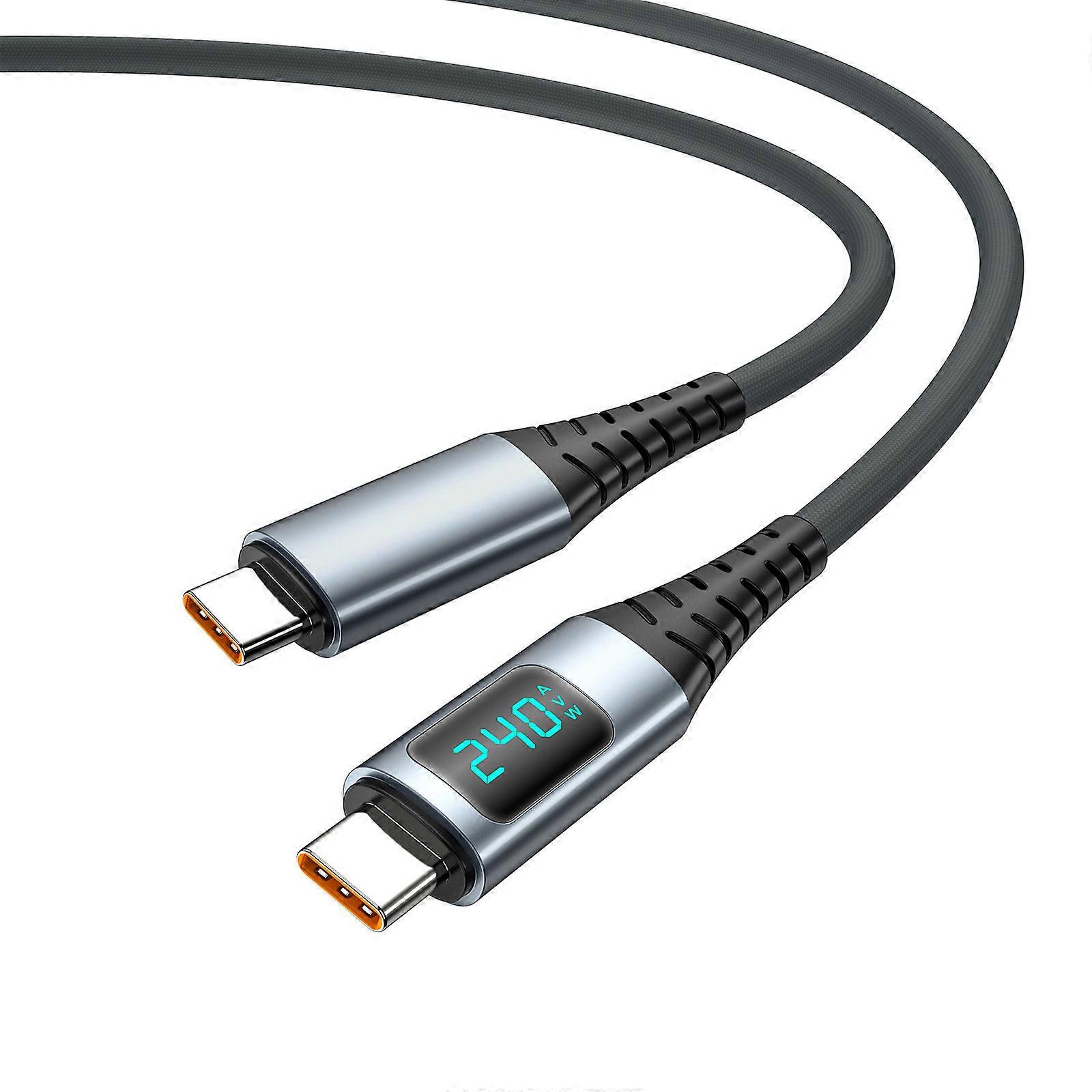 USB3.2Gen2x2 Cable PD240W Fast Charging with Real Time LED Display 5A 4K60HZ 20Gbps Data Transfer for Phone 15 Series