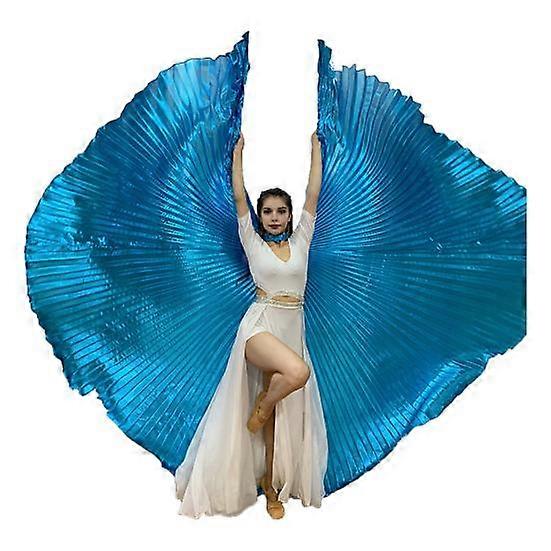1 Conjunto de Performance Vara Telescópica 360 Asas Egípcio Grau Dança do Ventre Capa com Traje Plissado Brilhante
