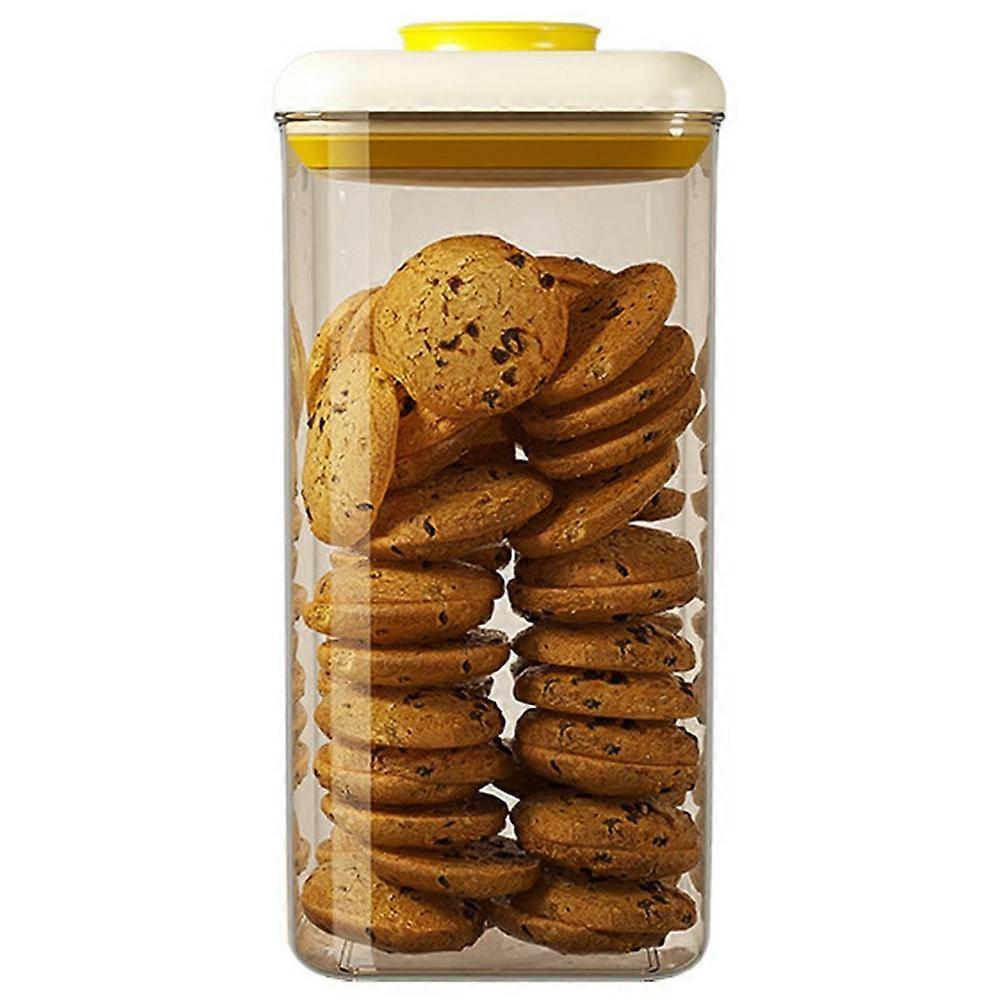 2400ml Push Button Airtight Square Container Grains Coffee Snacks Kitchen Food Storage Canister