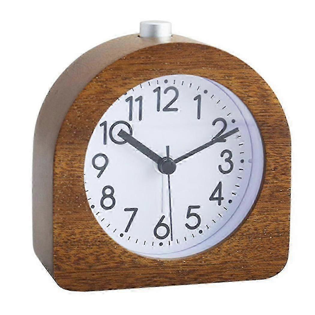 Alarm Clock Without Ticking Retro Wooden Alarm Clock With Dial Alarm Light Quiet Table Clock With S