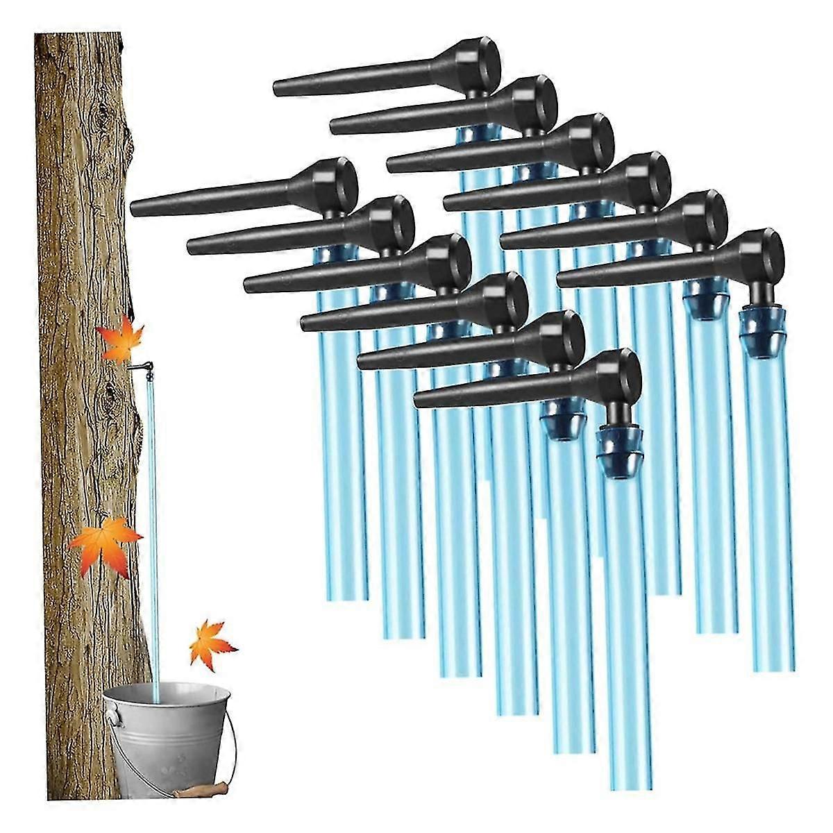 12 Set Maple Syrup Taps with 24in Tubes Maple Syrup Supplies Grade Non-Slip Maple Syrup Tapping Kit L-Shaped Tree Taps