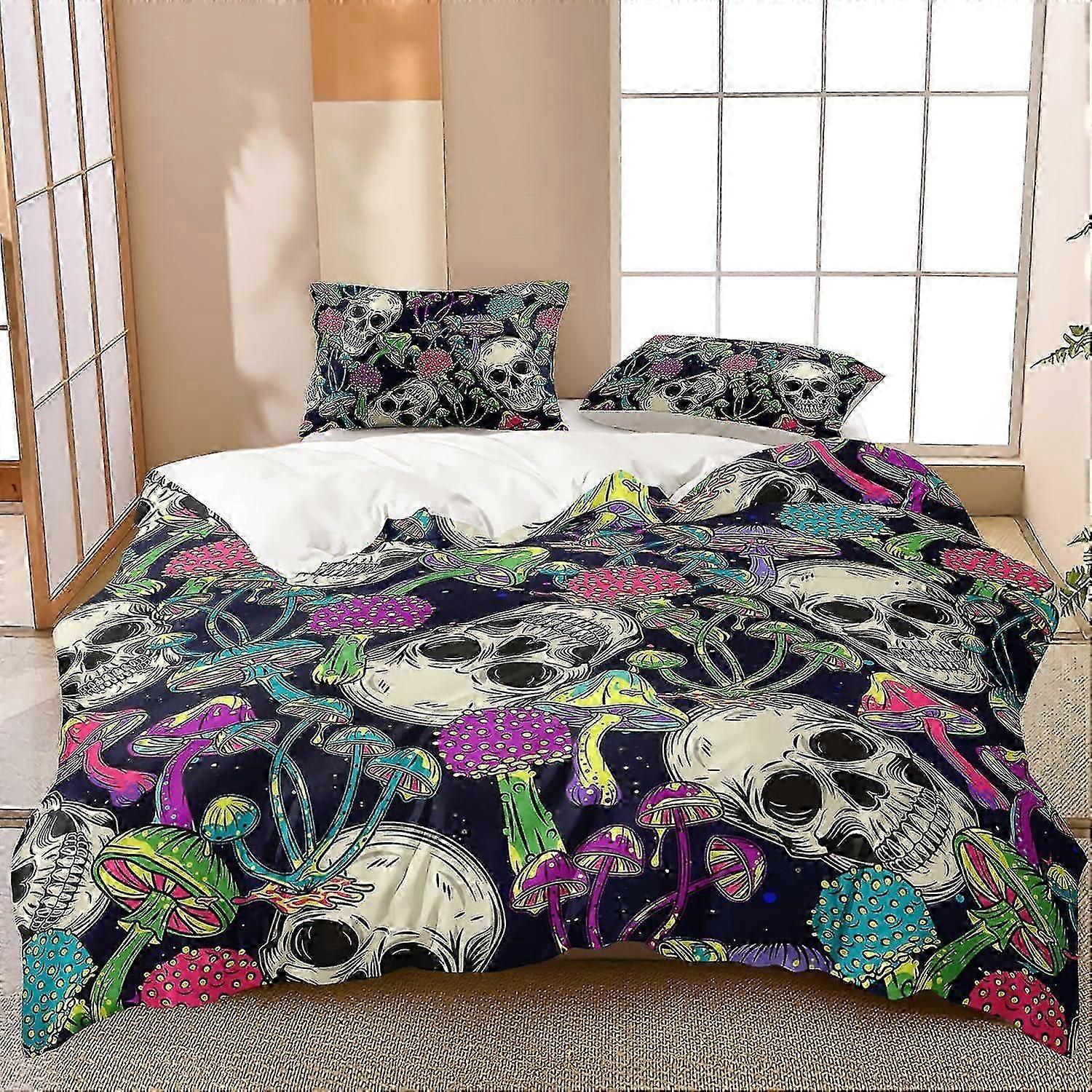 b1728 Lenzuola Fantasy Fungus Skeleton Skeleton Gothic 3 Piece Bedding Set 1 copripiumino e 2 federe Lenzuola gb1728