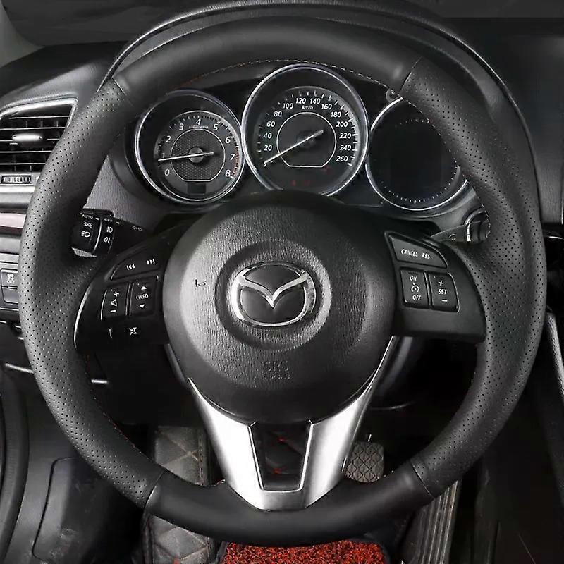 Exquisite Custom Auto Lenkrad Geflecht Abdeckung Echtes Leder Fit für Mazda 3 Axela Mazda 6 Atenza Mazda 2 CX-3 CX3 CX3 CX-5 CX5 Spross
