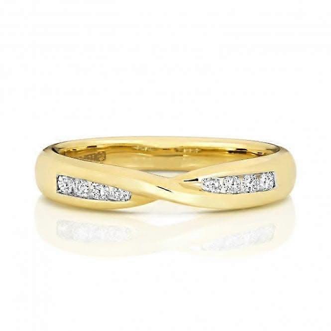 Wedding Band 18ct Gold Crossover Band Ring WQ243/I