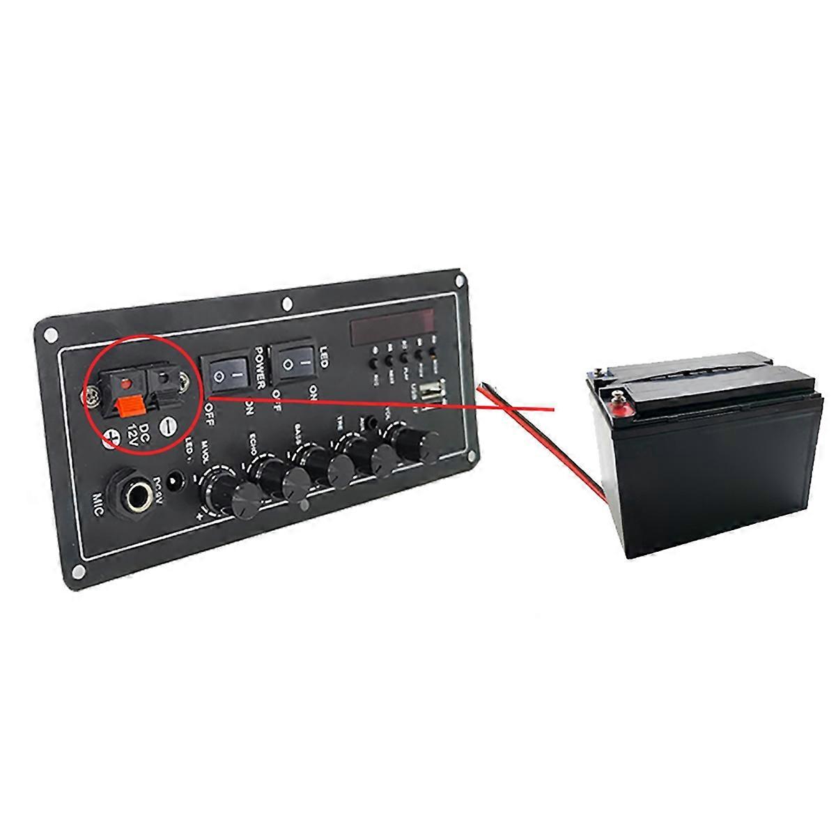 15w+15w Audio Amplifier Board USB Radio Support Dual Microphone Bluetooth Amplificatore Subwoof for Speaker 12V 24V 220V