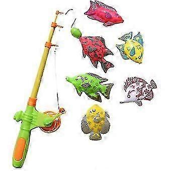 7 قطع المغناطيسي الصيد بركة اللعب لعبة للأطفال - حوض استحمام طاولة المياه لعبة حزب كيدي مع القطب رود صافي البلاستيك العائمة الأسماك طفل اللون المحيط البحر A