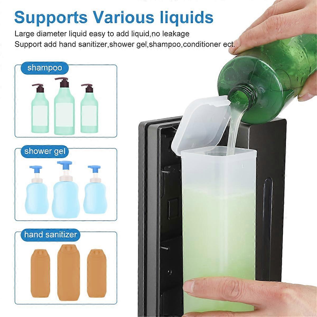 Soap Dispenser Wall Mounting 2 X 400 Ml for Kitchen Bathroom