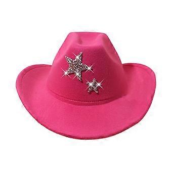 Glitzernder Stern Pailletten Hut Westernhut Junggesellenabschied Party Hut Halloween Frauen Hut für Alltag und Partys weiß