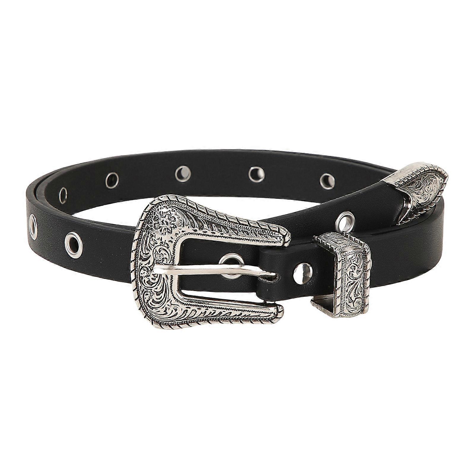 أزياء أحجار الراين حزام للجنسين بو الجلود حزام قابل للتعديل حزام الخصر الشرير التبعي للجينز