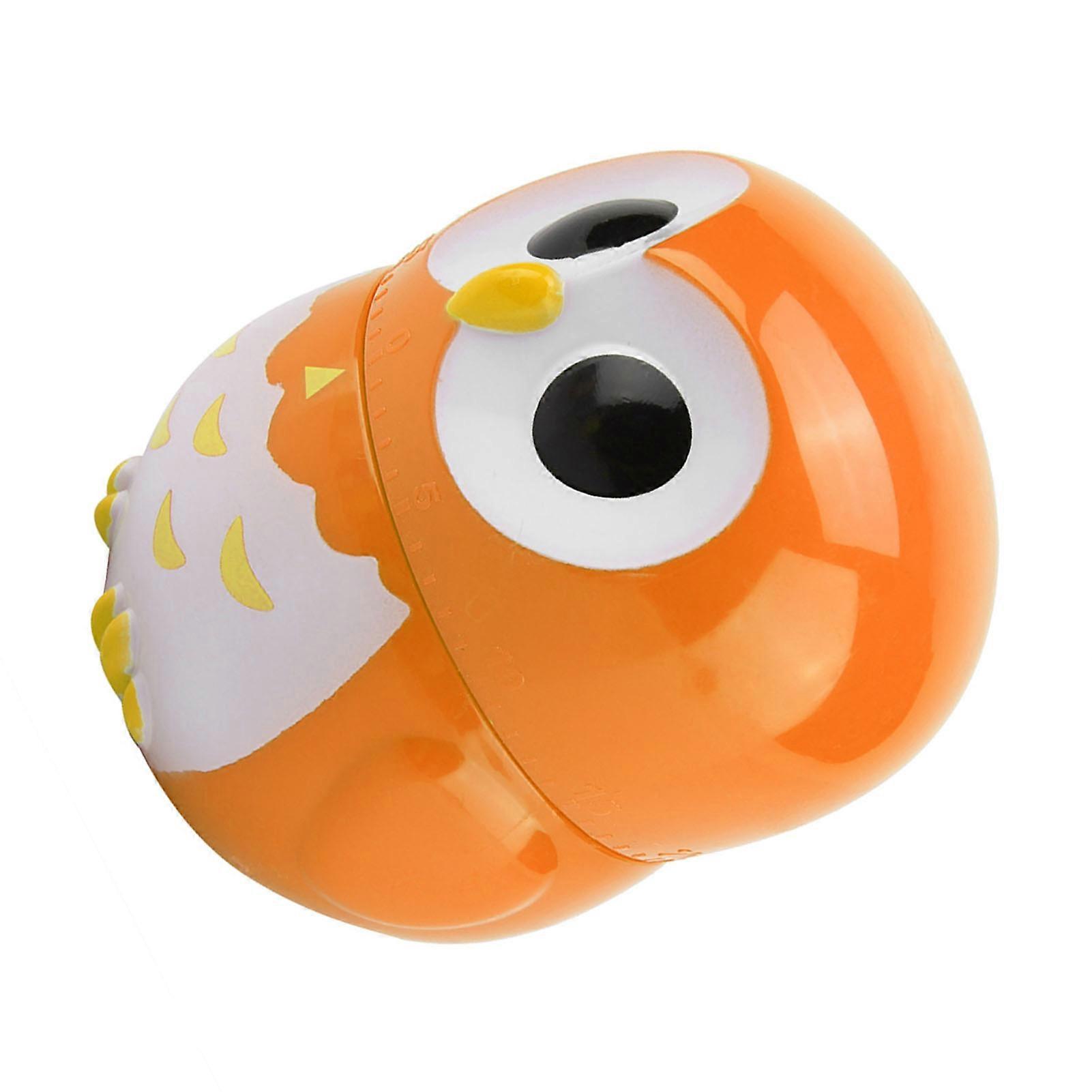 Cute Owl Shape Mechanical Kitchen Timer 6.5x8cm Orange, 55 Min