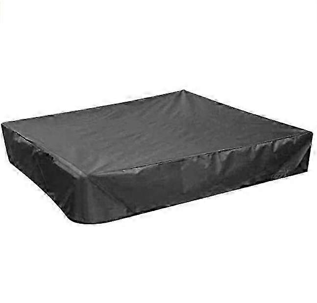 Square Drawstring Waterproof Dustproof UV Protected Black Sandpit Cover