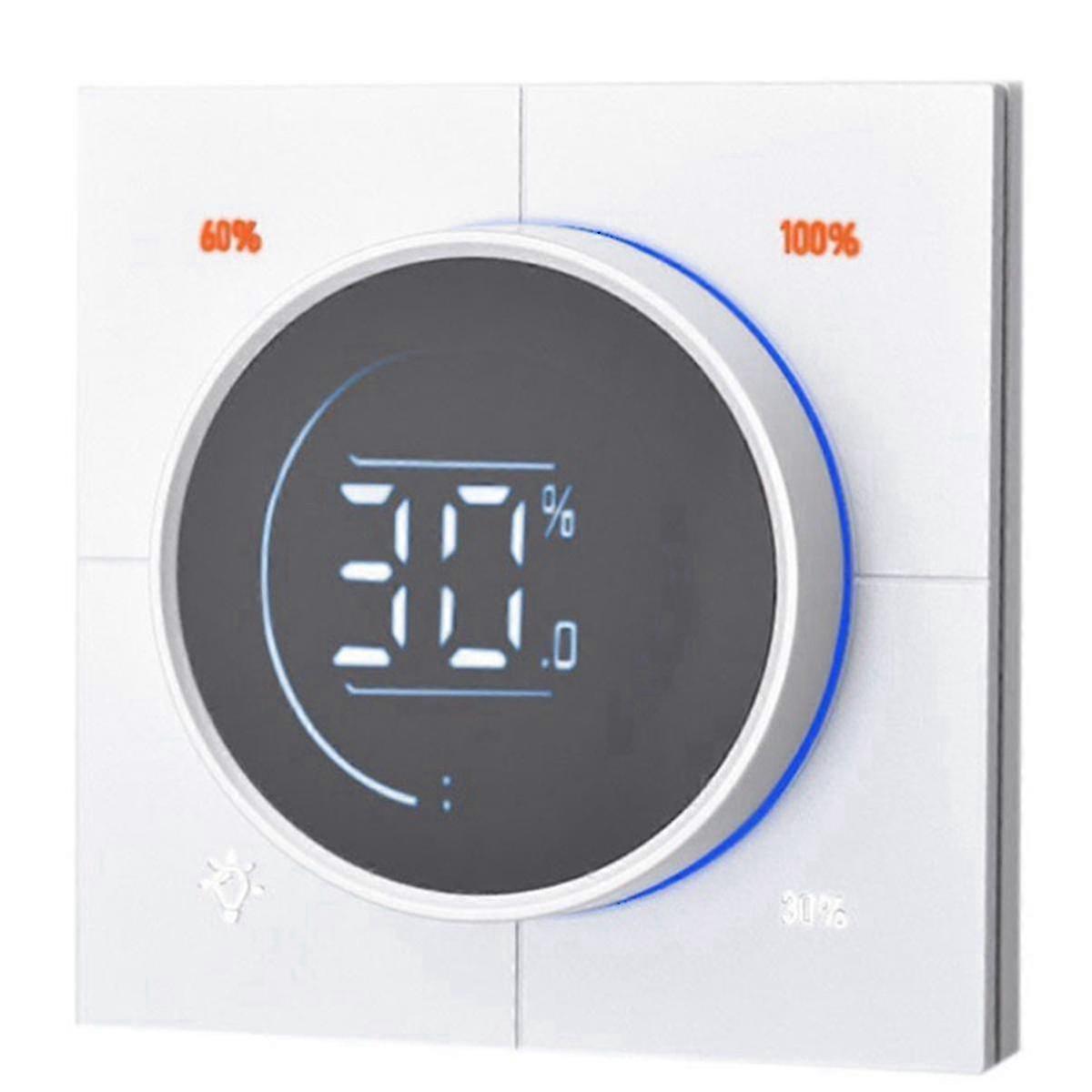 منظم باهتة مقبض لانهائي Zigbee 3.0 PC لوحة ضوء الجدار التبديل 150-300 واط تيار متردد 110-240 فولت LCD رقمي Yandex (أبيض) SZRH AG