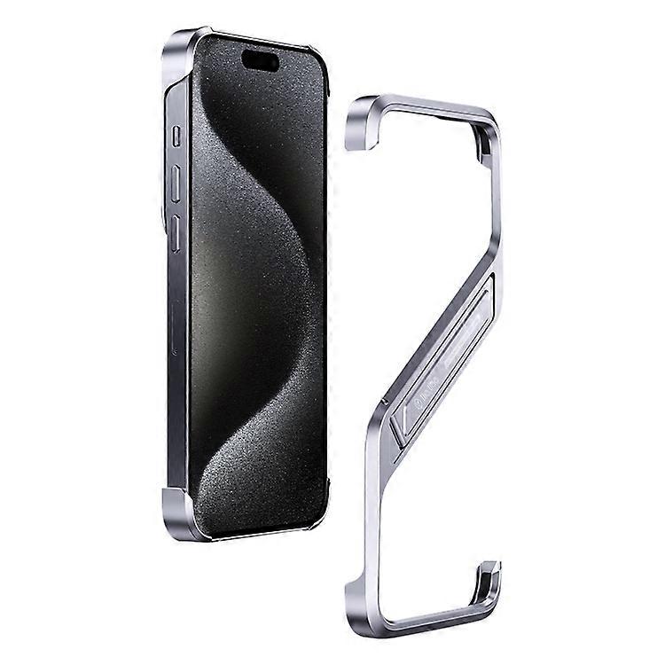 S-shaped Stand Frameless Metal Phone Case