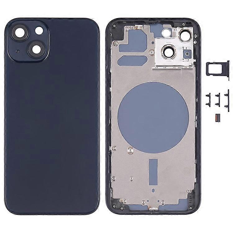 compatibile per iPhone 13 6.1 pollici coperchio dell'alloggiamento della batteria posteriore + telaio della piastra centrale + parte di ricambio dei pulsanti laterali (senza logo)