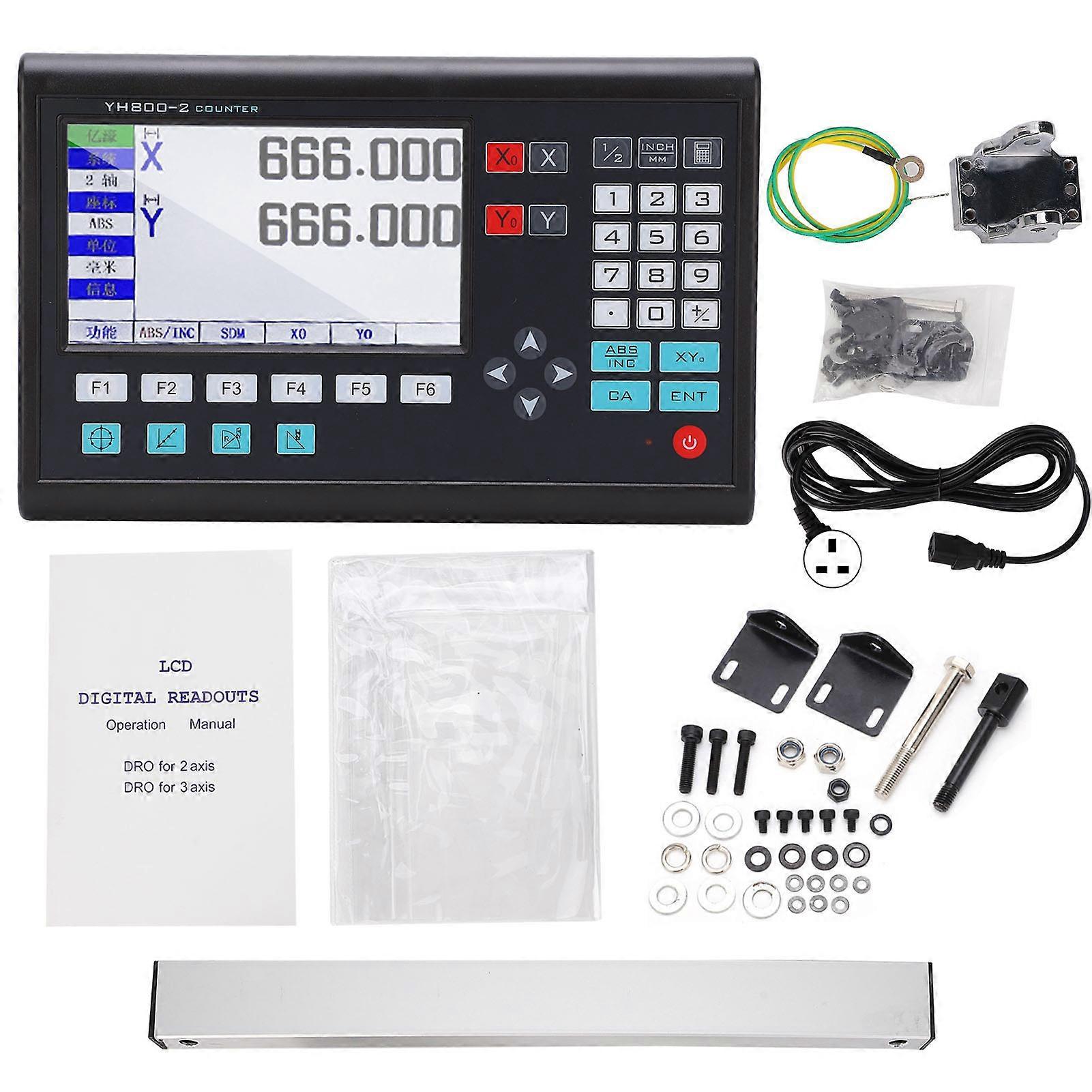 Digital Readout 2‑Axes LCD Linear Encoder High Accuracy TTL Increment for Milling Machine